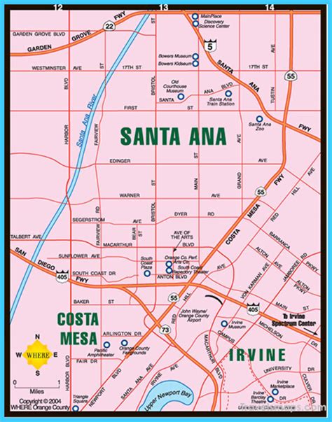 map of santa ana ca.